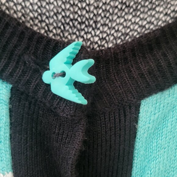 EUC Vintage Too Fast Y2k Swallow Bird Embroidered Cardigan - Picture 2 of 6